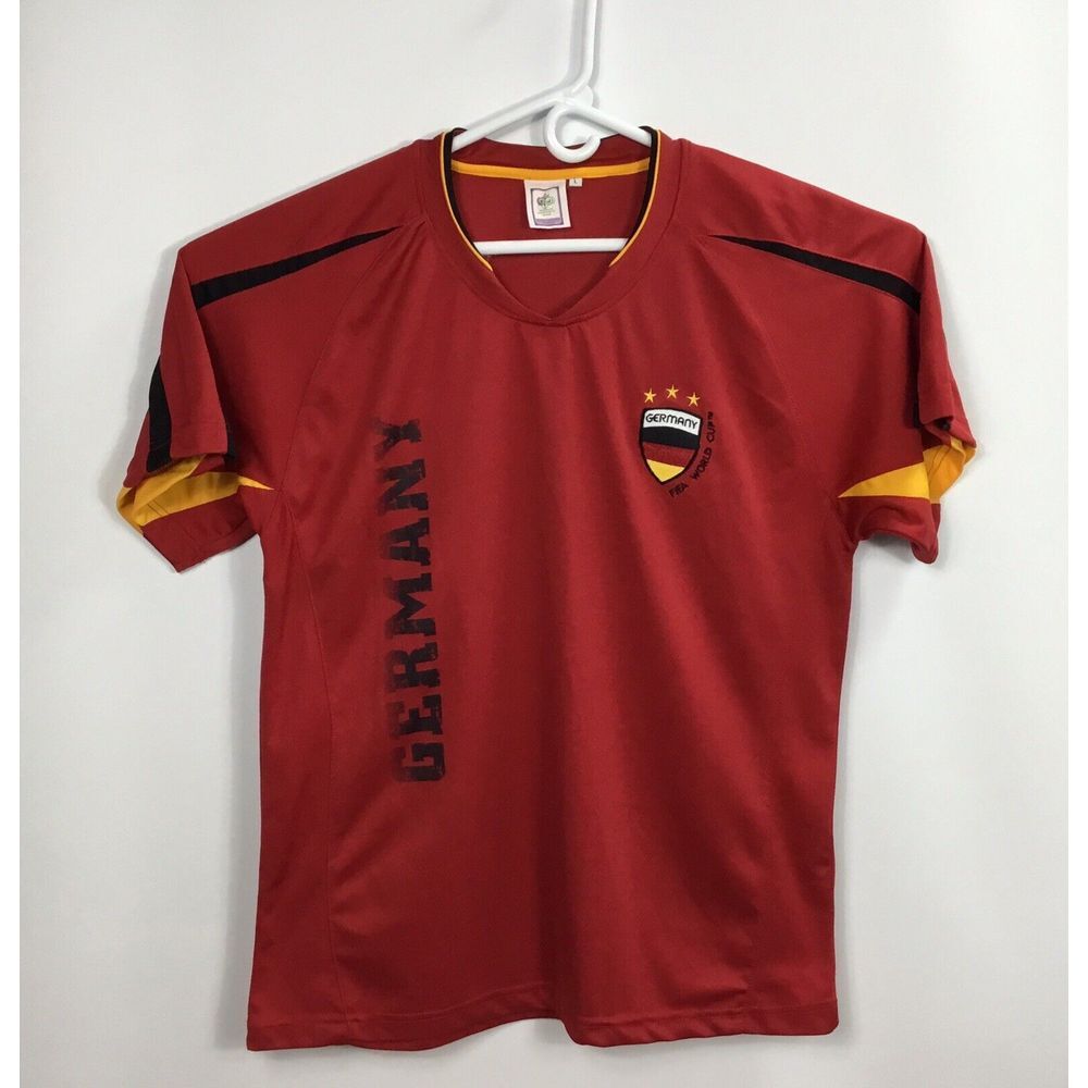 Soccer FIFA World Cup Germany 2006‎ shirt Mens Sz L Red Logo Athletic Jersey